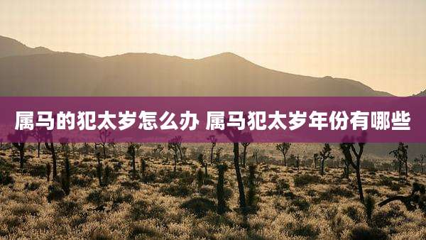 属马的犯太岁怎么办 属马犯太岁年份有哪些