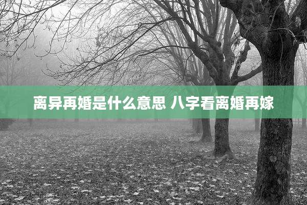 离异再婚是什么意思 八字看离婚再嫁