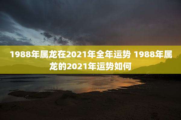 1988年属龙在2021年全年运势 1988年属龙的2021年运势如何