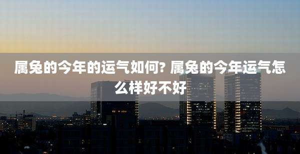 属兔的今年的运气如何? 属兔的今年运气怎么样好不好