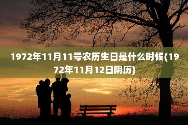 1972年11月11号农历生日是什么时候(1972年11月12日阴历)