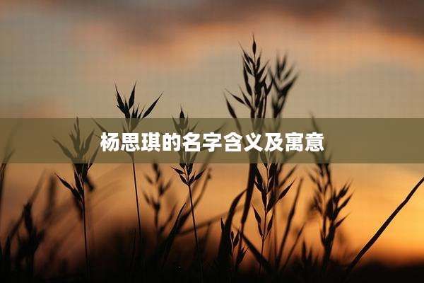 杨思琪的名字含义及寓意