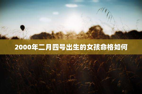2000年二月四号出生的女孩命格如何