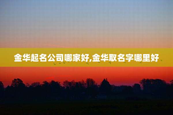 金华起名公司哪家好,金华取名字哪里好