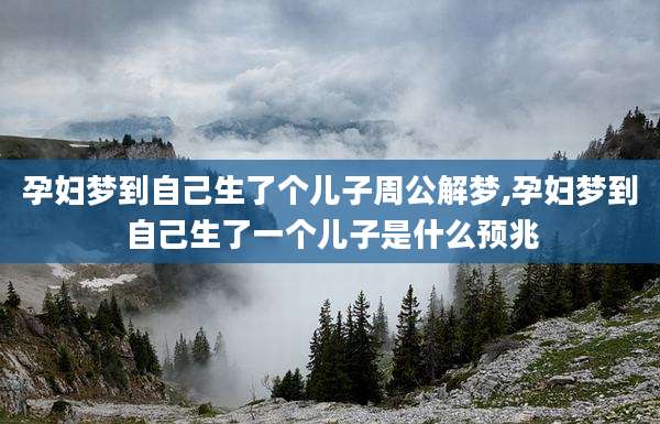 孕妇梦到自己生了个儿子周公解梦,孕妇梦到自己生了一个儿子是什么预兆