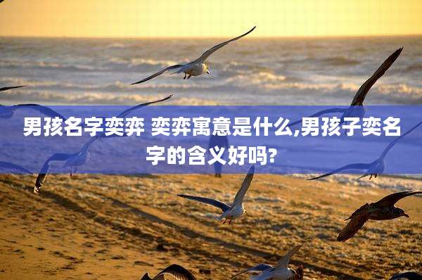 男孩名字奕弈 奕弈寓意是什么,男孩子奕名字的含义好吗?