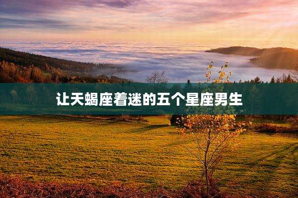 让天蝎座着迷的五个星座男生