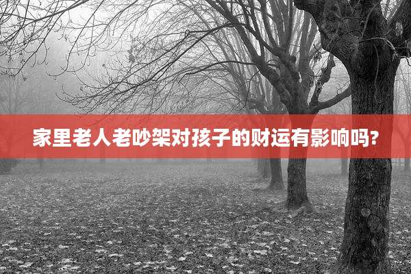 家里老人老吵架对孩子的财运有影响吗?
