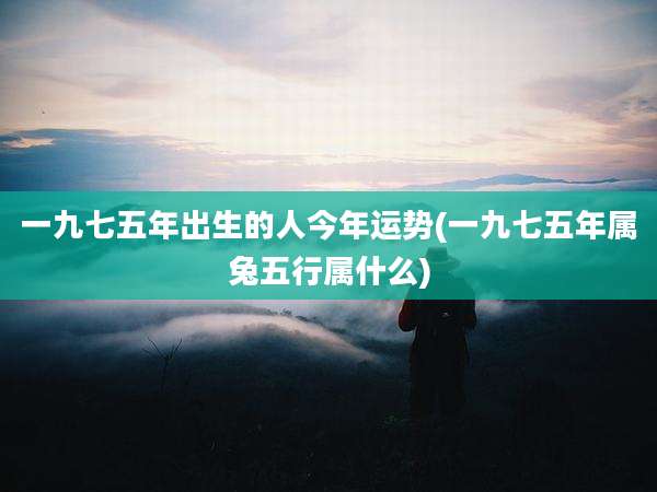 一九七五年出生的人今年运势(一九七五年属兔五行属什么)