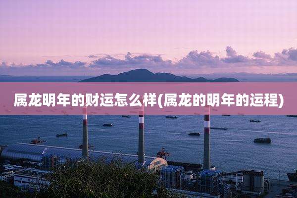 属龙明年的财运怎么样(属龙的明年的运程)