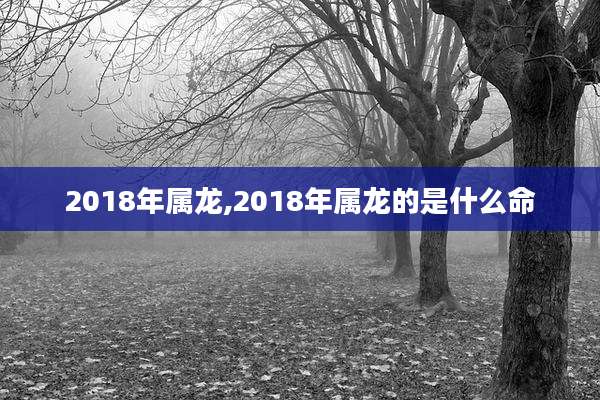 2018年属龙,2018年属龙的是什么命
