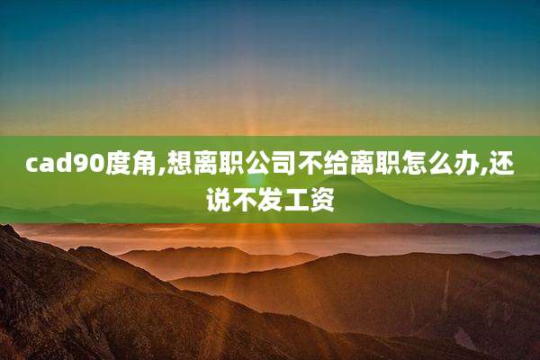 cad90度角,想离职公司不给离职怎么办,还说不发工资