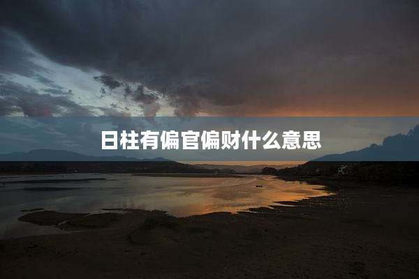 日柱有偏官偏财什么意思