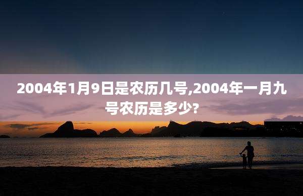 2004年1月9日是农历几号,2004年一月九号农历是多少?