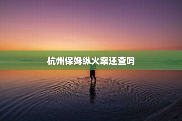杭州保姆纵火案还查吗