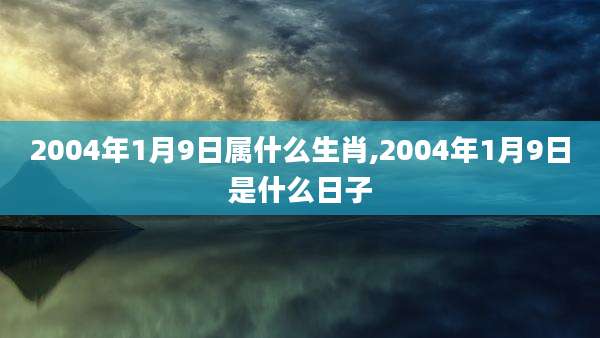2004年1月9日属什么生肖,2004年1月9日是什么日子