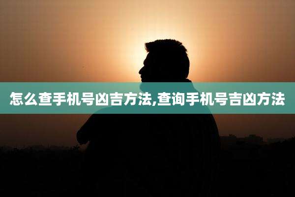 怎么查手机号凶吉方法,查询手机号吉凶方法