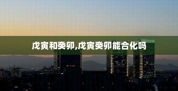 戊寅和癸卯,戊寅癸卯能合化吗