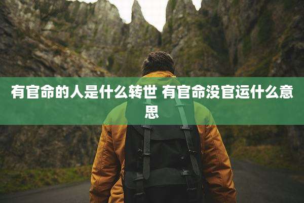 有官命的人是什么转世 有官命没官运什么意思