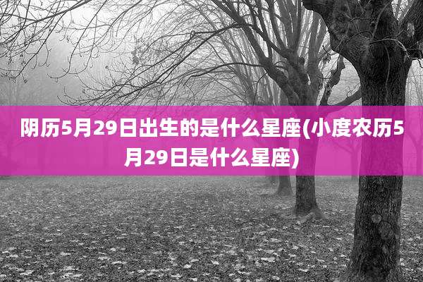 阴历5月29日出生的是什么星座(小度农历5月29日是什么星座)