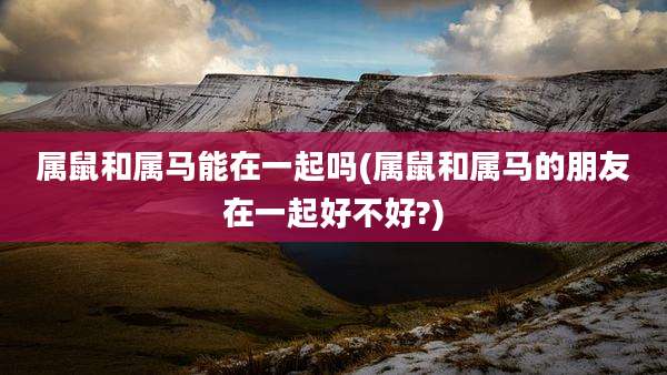 属鼠和属马能在一起吗(属鼠和属马的朋友在一起好不好?)