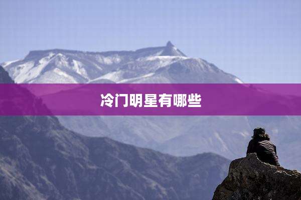冷门明星有哪些