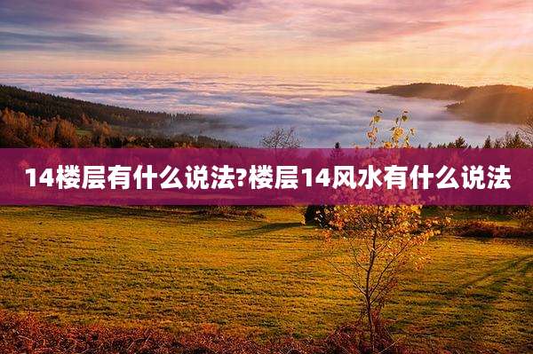 14楼层有什么说法?楼层1***水有什么说法