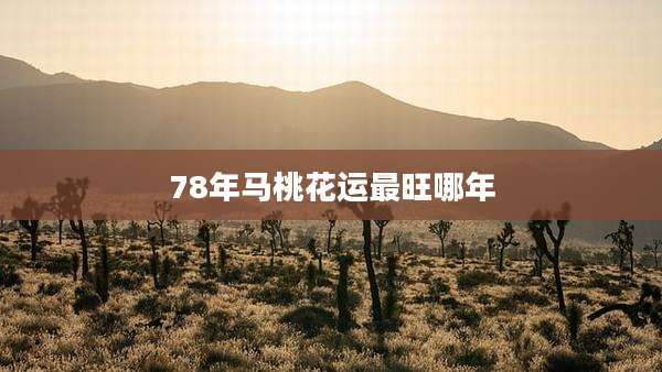 78年马桃花运最旺哪年