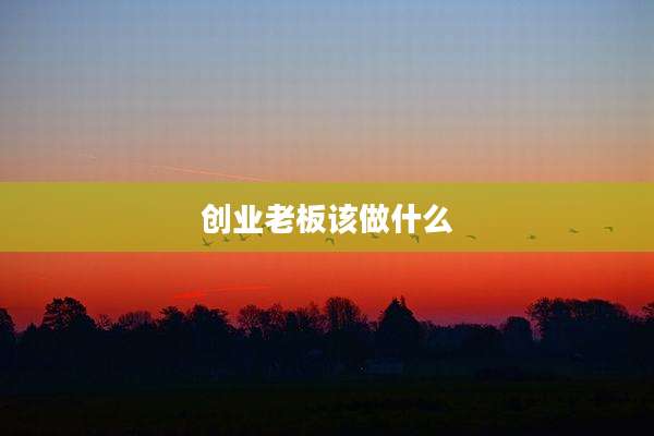 创业老板该做什么
