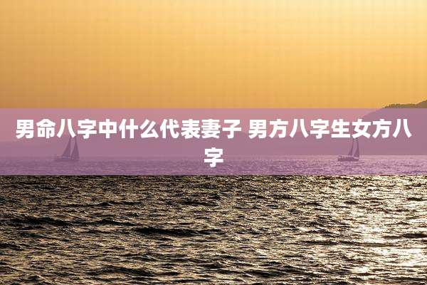 男命八字中什么代表妻子 男方八字生女方八字