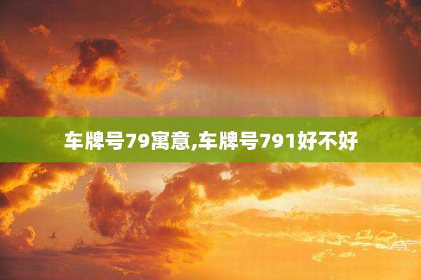 车牌号79寓意,车牌号791好不好