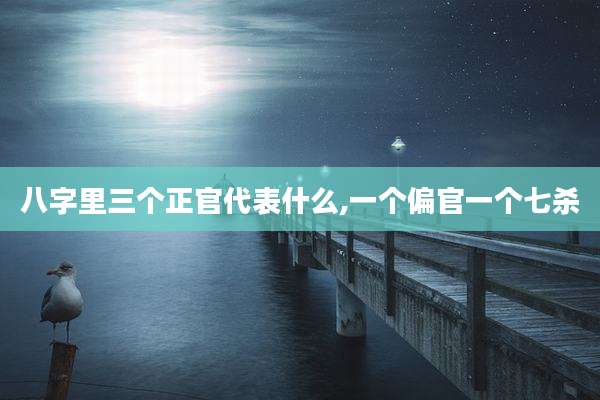 八字里三个正官代表什么,一个偏官一个七杀