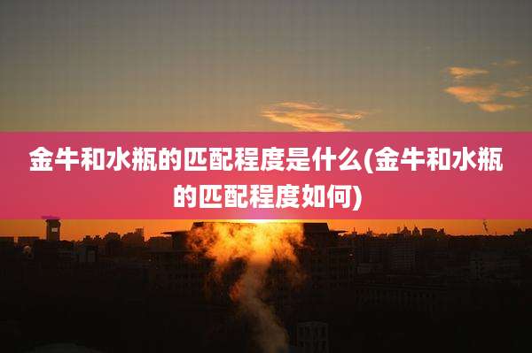 金牛和水瓶的匹配程度是什么(金牛和水瓶的匹配程度如何)