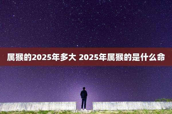 属猴的2025年多大 2025年属猴的是什么命