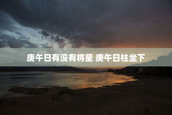 庚午日有没有将星 庚午日柱坐下