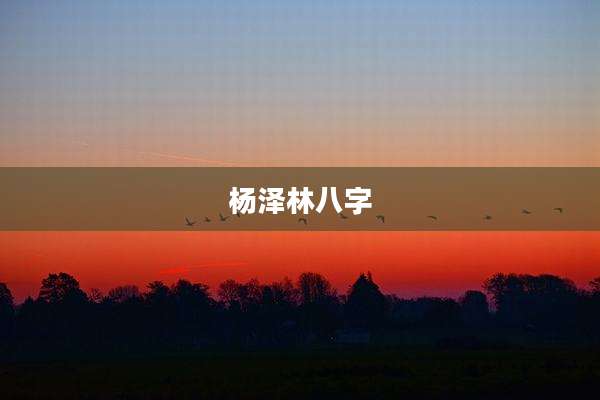 杨泽林八字