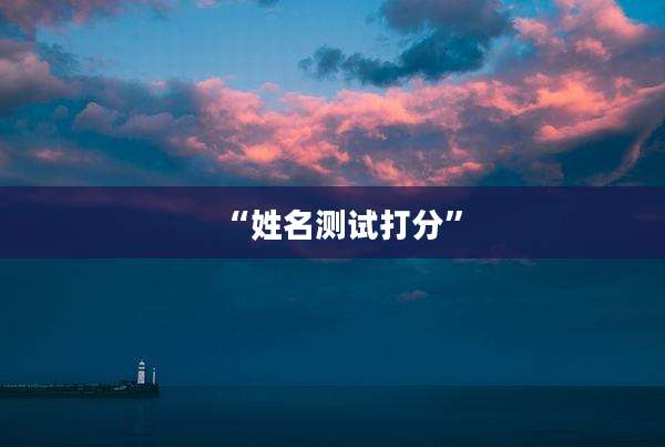 “姓名测试打分”