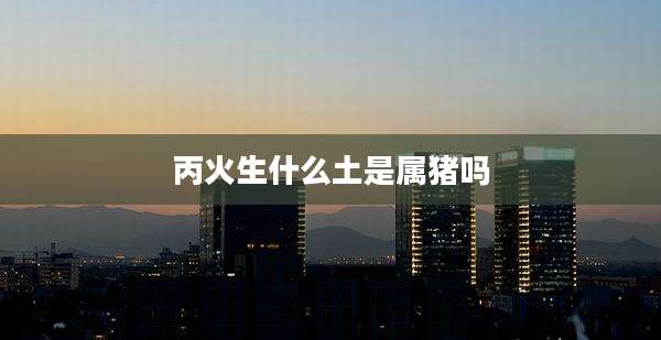 丙火生什么土是属猪吗