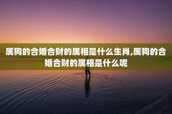属狗的合婚合财的属相是什么生肖,属狗的合婚合财的属相是什么呢