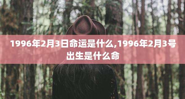 1996年2月3日命运是什么,1996年2月3号出生是什么命