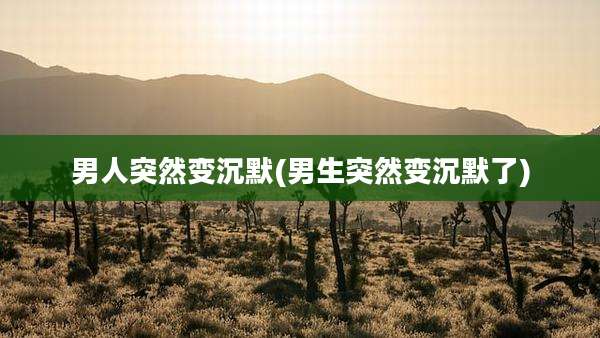 男人突然变沉默(男生突然变沉默了)