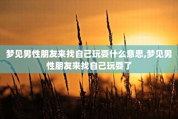梦见男性朋友来找自己玩耍什么意思,梦见男性朋友来找自己玩耍了