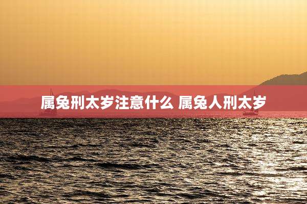 属兔刑太岁注意什么 属兔人刑太岁