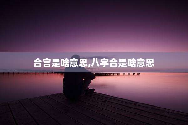 合宫是啥意思,八字合是啥意思