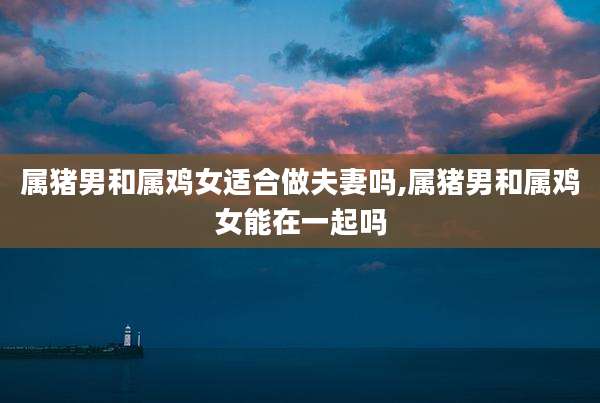 属猪男和属鸡女适合做夫妻吗,属猪男和属鸡女能在一起吗