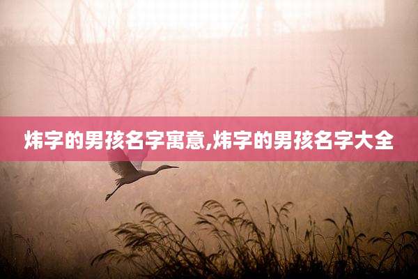 炜字的男孩名字寓意,炜字的男孩名字大全