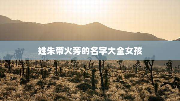 姓朱带火旁的名字大全女孩