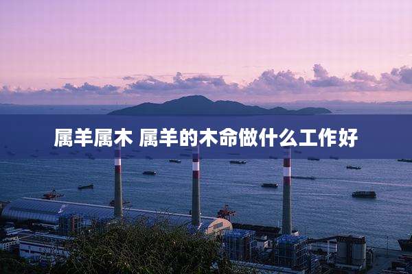 属羊属木 属羊的木命做什么工作好