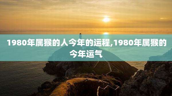 1980年属猴的人今年的运程,1980年属猴的今年运气