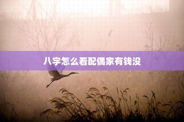 八字怎么看配偶家有钱没